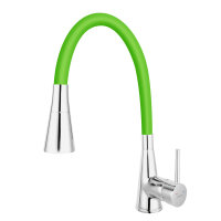 Grüne Küchenarmatur mit flexiblem Auslauf und...